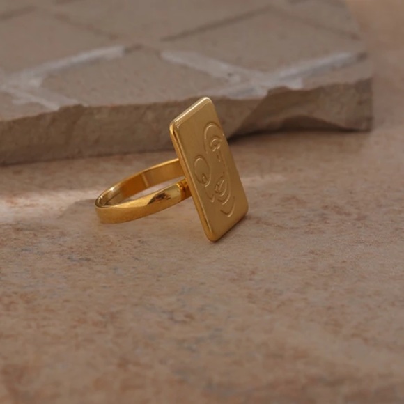 ☺️Gold plated square face ring - Picture 6 of 6